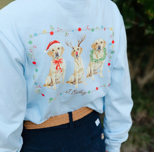 J Bailey Christmas Labs Logo LS Tee