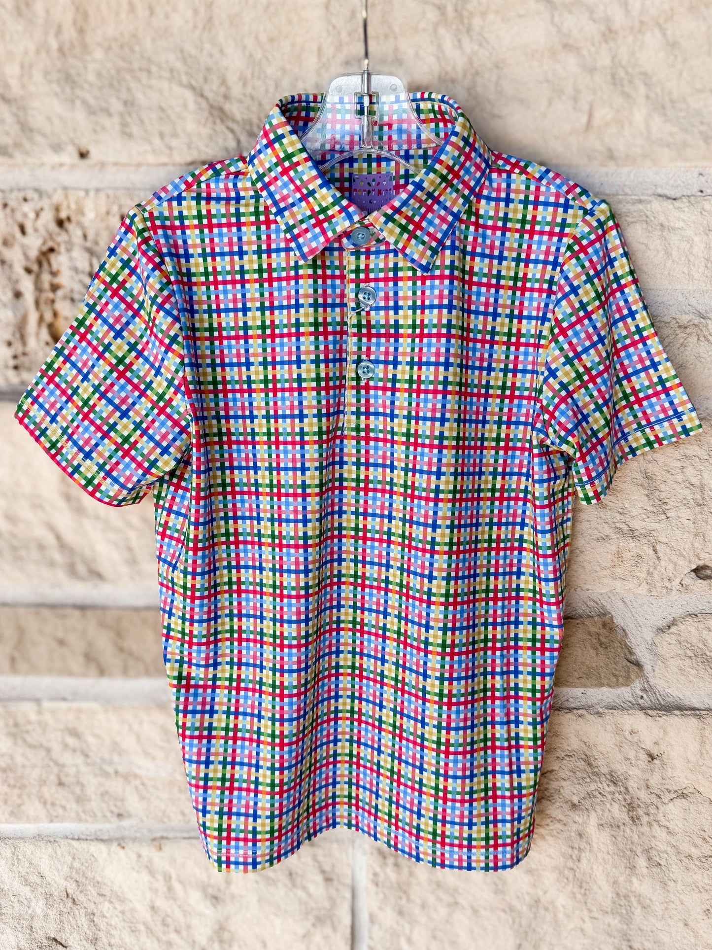 Poppy Kids Color Pop Plaid Polo