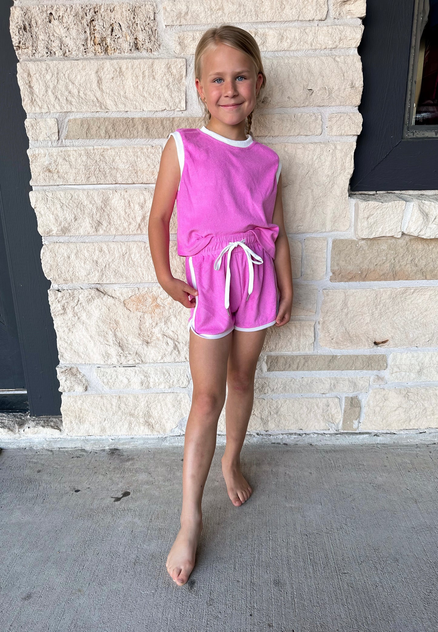Blended Spirit Pink Terry Cloth Short Set