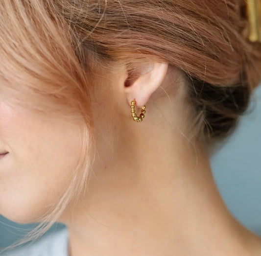 Pip Pop Beaded Huggie Hoop Earrings