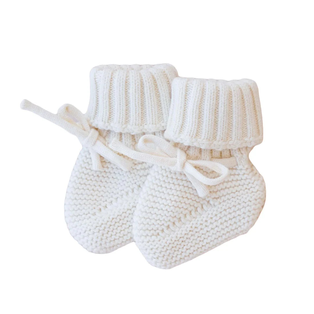 Caden Lane Ivory Knit Baby Boots