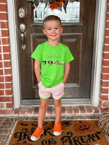 Smocked Flamingo Spook Squad Short Set