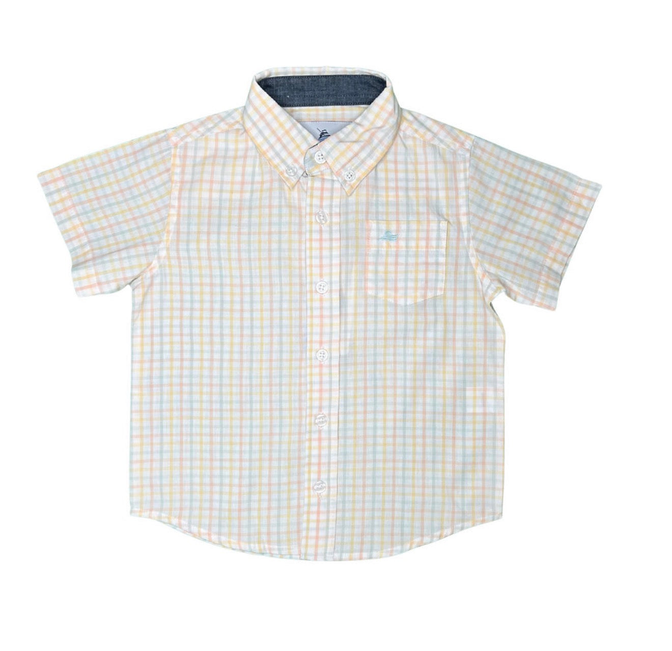 Southbound Peach Gingham Button Down