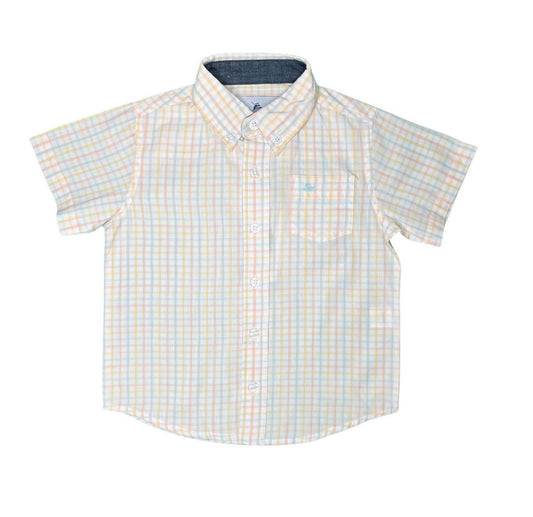 Southbound Peach Gingham Button Down