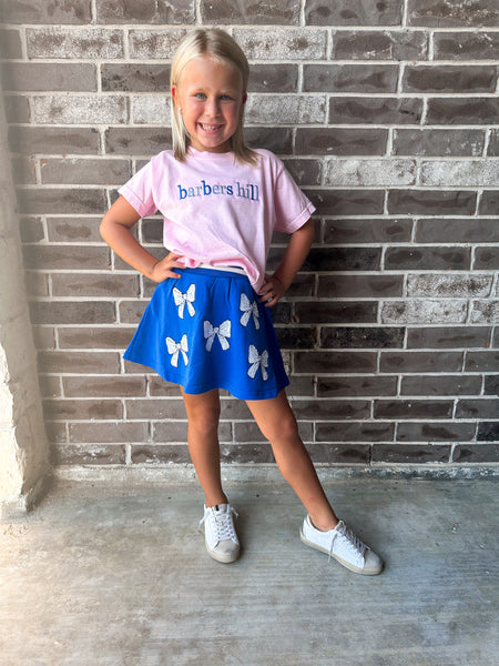 Belle Cher Royal & White Bows Skort