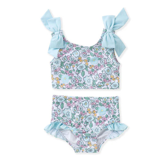 Swoon Baby Aqua Floral 2pc Swim Suit