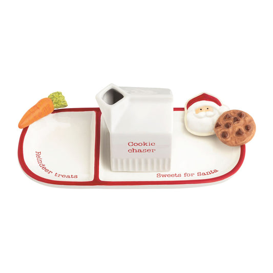 Mud Pie Santa Sweets + Reindeer Treats Plate Set