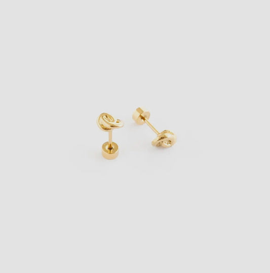 Pip Pop Post Gold Knot Studs