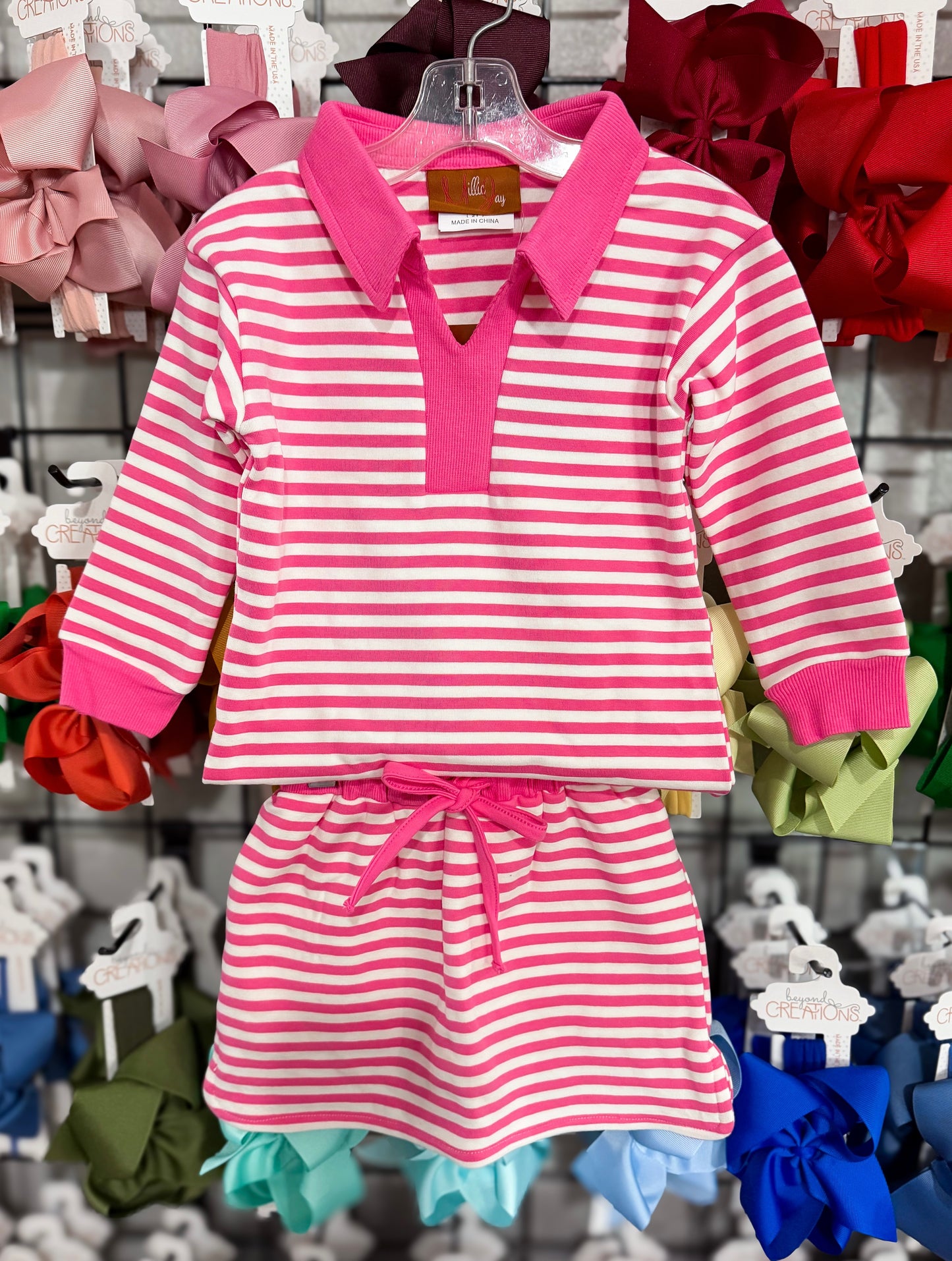 Millie Jay Pink Stripe Isabelle Skort Set