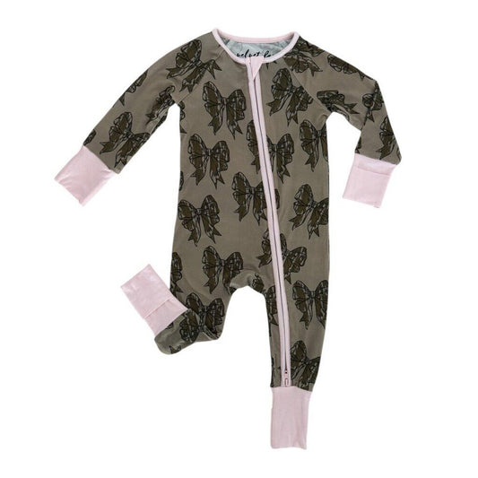 Velvet Fawn Mossy Oak Bow Bamboo Playsuits