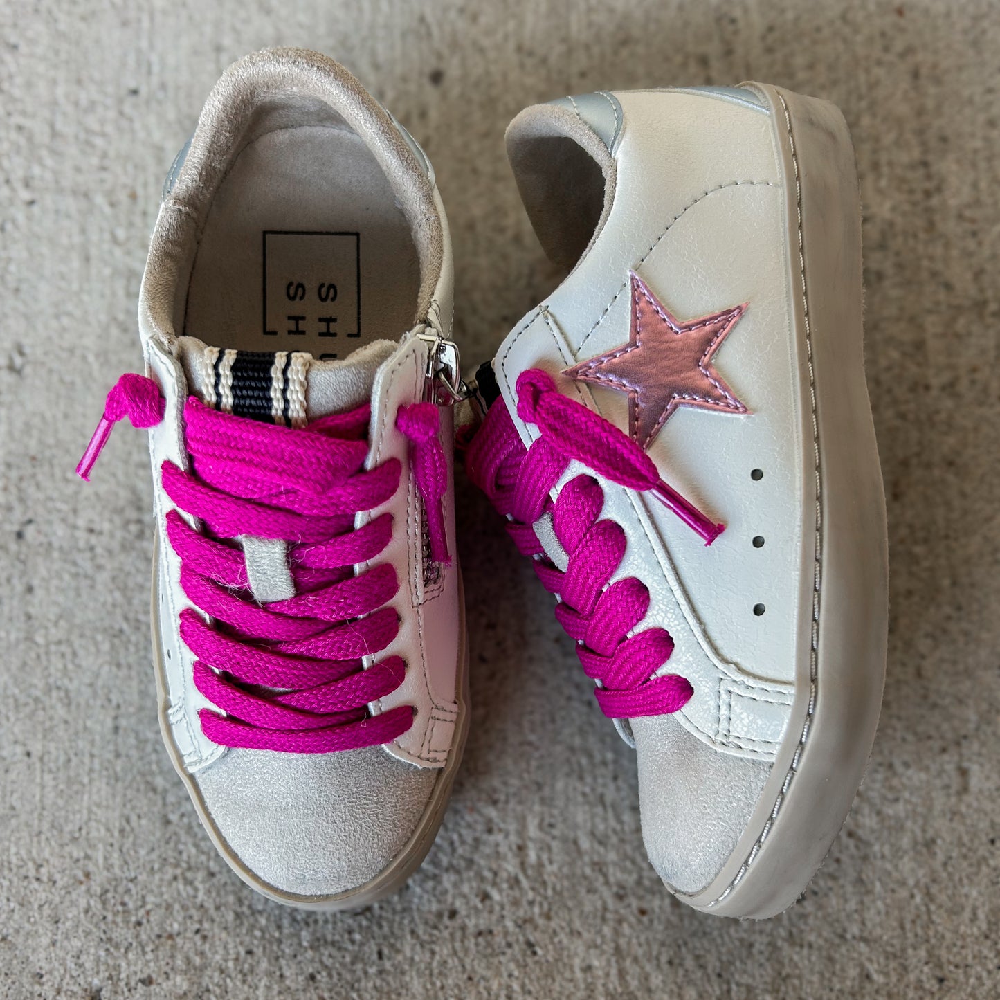 Shu Shop Paula Mini Metallic Pink & Blue Sneaker