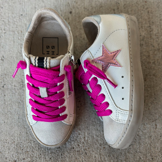 Shu Shop Paula Mini Metallic Pink & Blue Sneaker