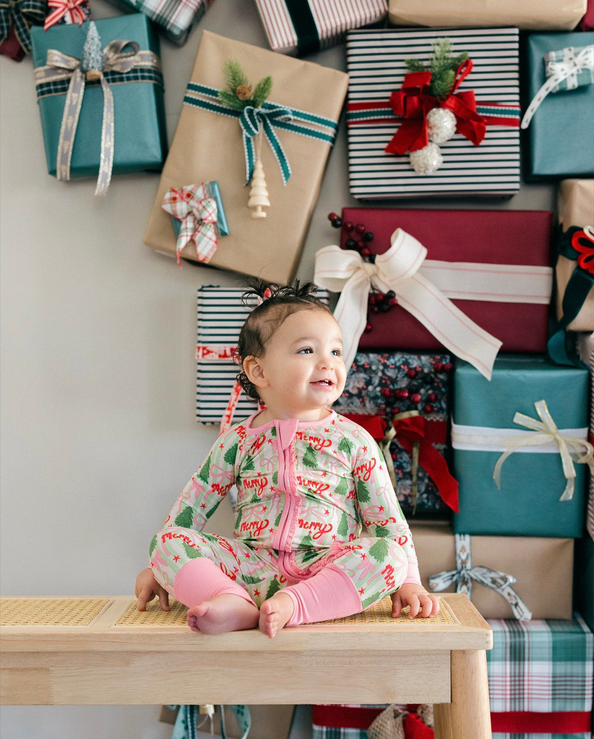 Poppy Kids Merry Christmas Ruffle Playsuit