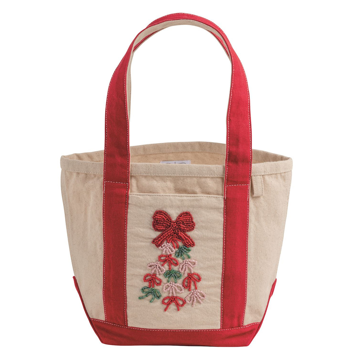 Mud Pie Red Holiday Beaded Mini Tote
