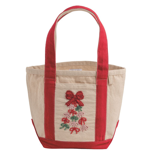 Mud Pie Red Holiday Beaded Mini Tote