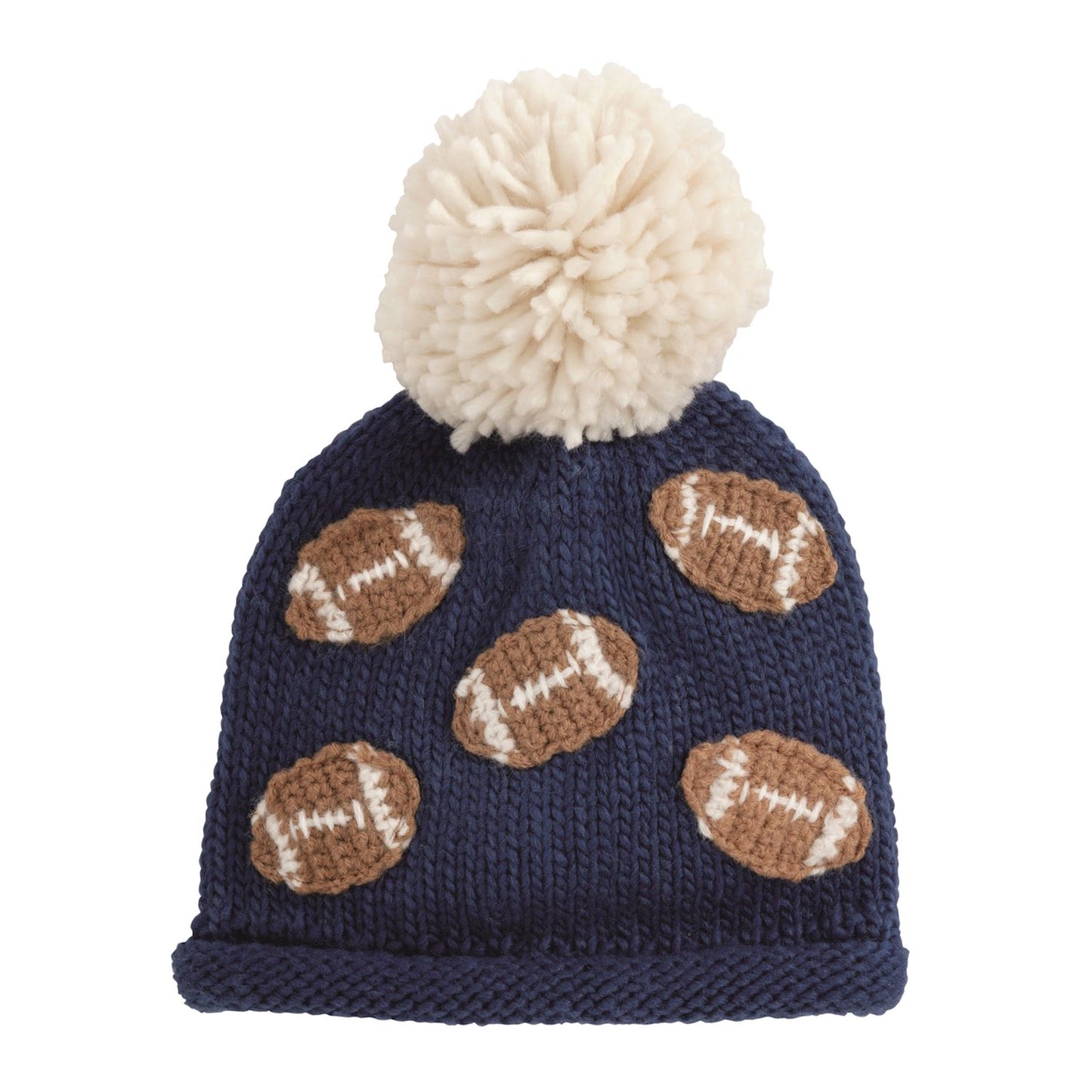Mud Pie Football Chunky Knit Hat