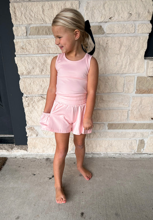 Blended Spirit Pink Athletic Short Set