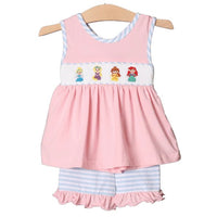Smocked Flamingo Princess Short Set
