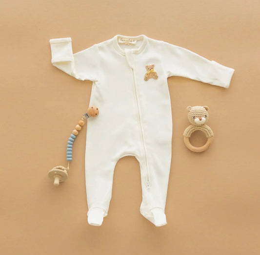 Magnolia Baby Ivory Bear Hugs Footie