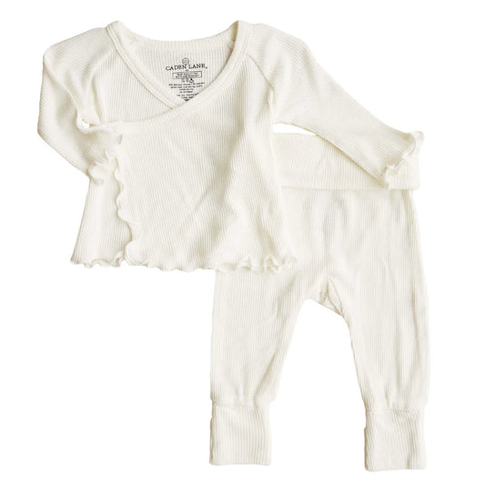 Caden Lane Gardenia Waffle 2pc Set