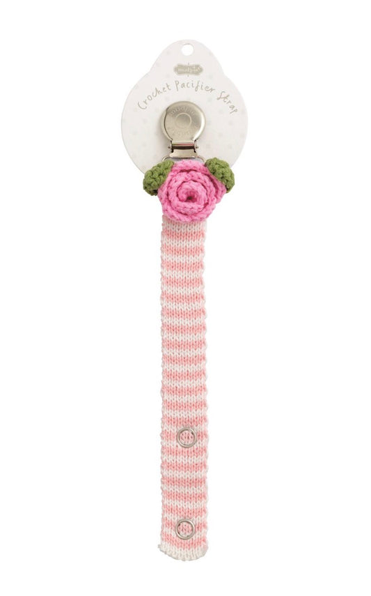 Mud Pie Rose Crochet Paci Clip