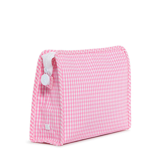 TRVL Pink Gingham Large Roadie Zip Pouch