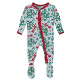 Kickee Pant Mistletoe Ribbons Ruffle Coverall