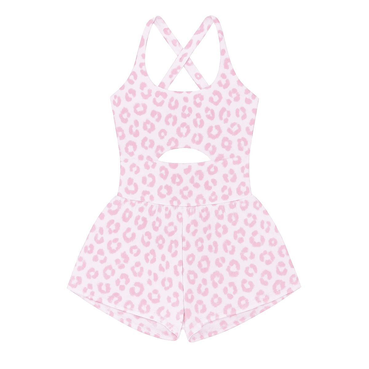 Belle Cher Pink Leopard Haddie Romper