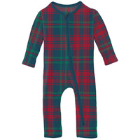 Kickee Pant Peacock Plaid Coverall