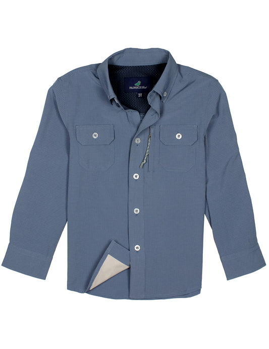 Properly Tied Dusk Blue Reeltech Fishing Shirt