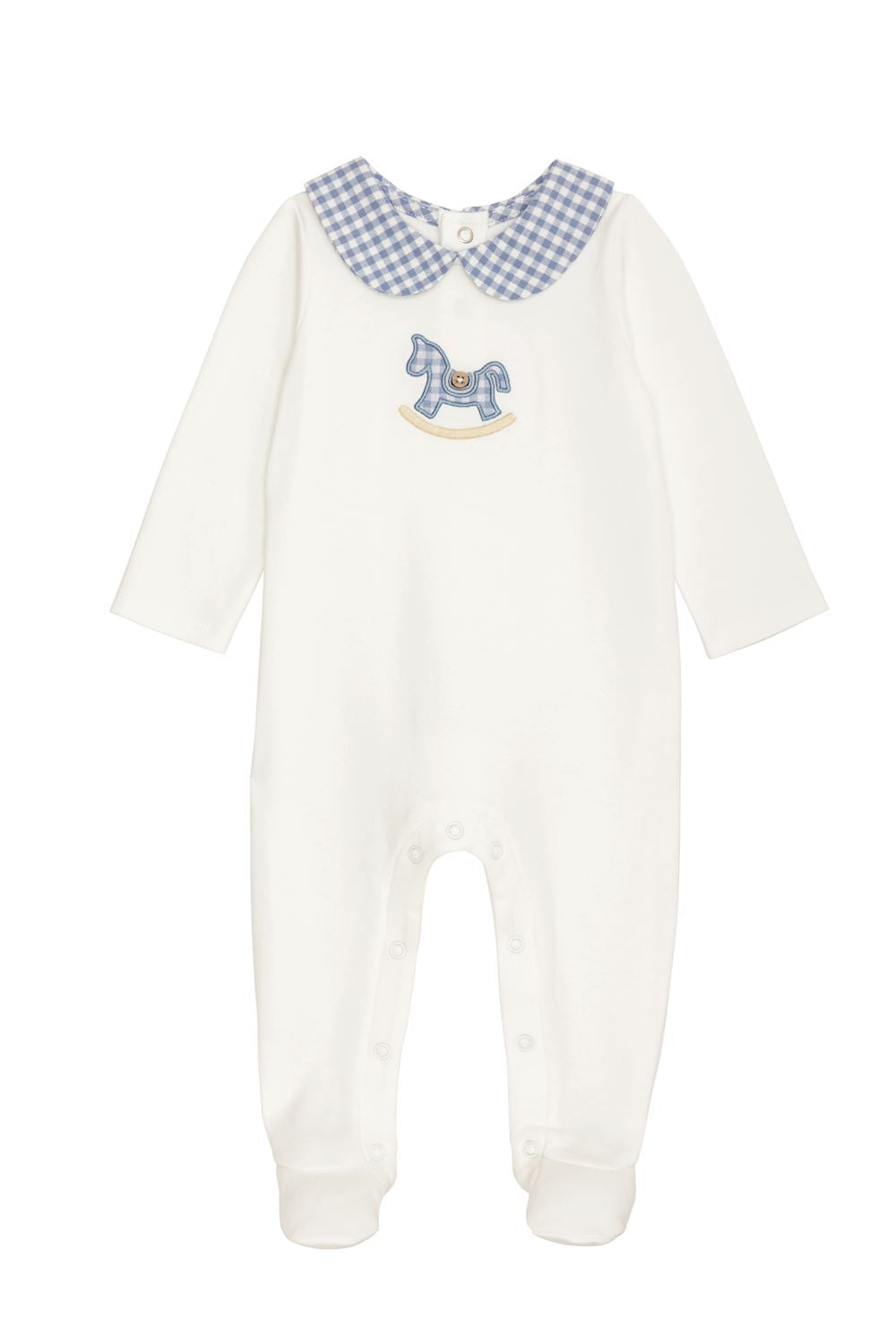 Mud Pie Gingham Rocking Horse Footie