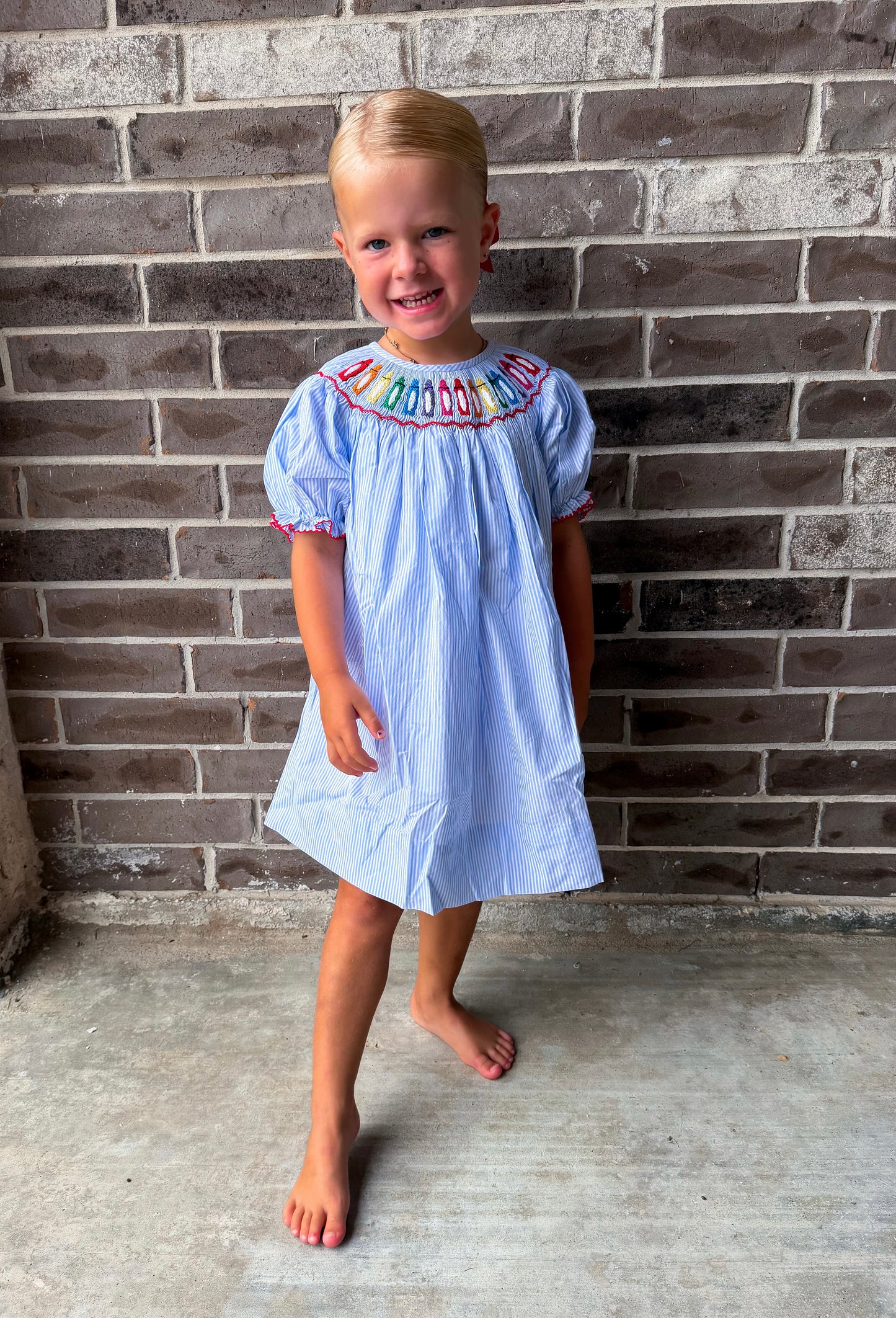 Poppy Kids Crayon Smocked Dress