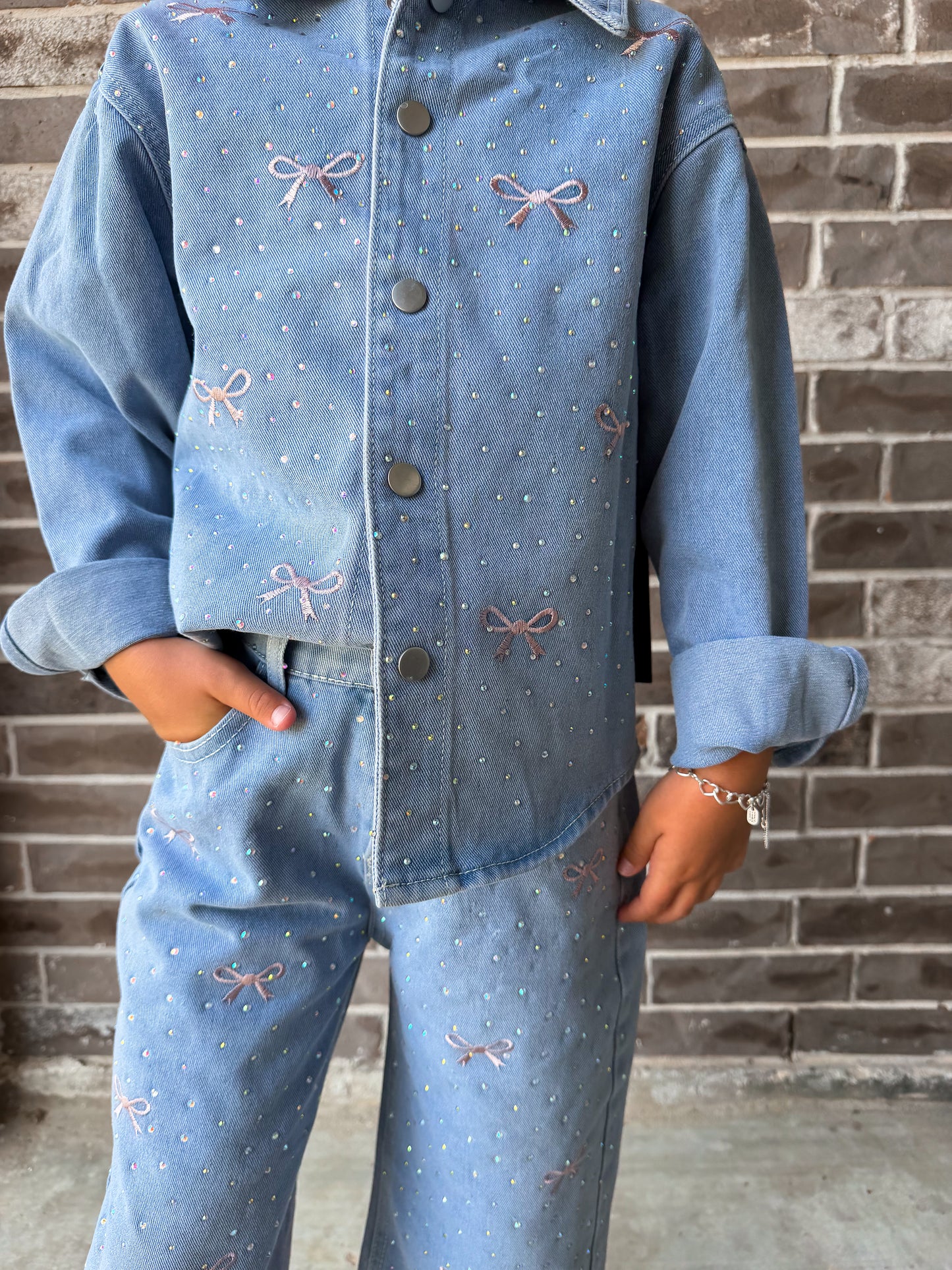 Mabel & Honey Denim Rhinestone Jacket