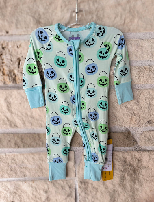 Poppy Kids Green Halloween Bucket Playsuit