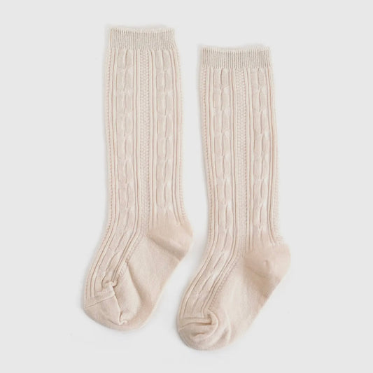 Little Stocking Co. Vanilla Cable Knit Knee Highs