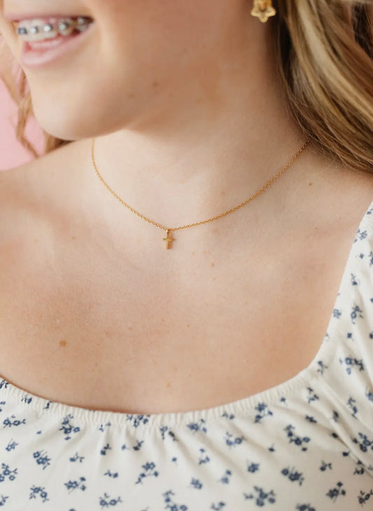 Pip Pop Post Cross Pendant Necklace