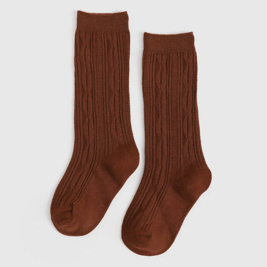 Little Stocking Co. Brownie Cable Knit Knee Highs