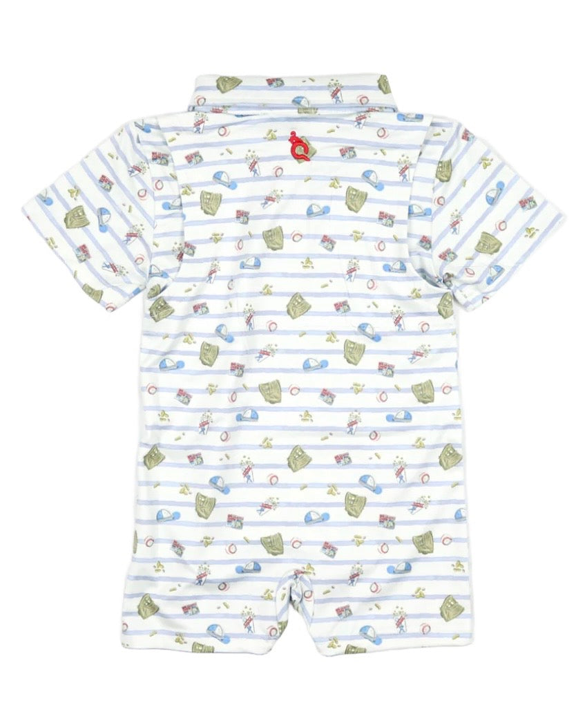 BlueQuail 7th Inning Stretch Polo Romper