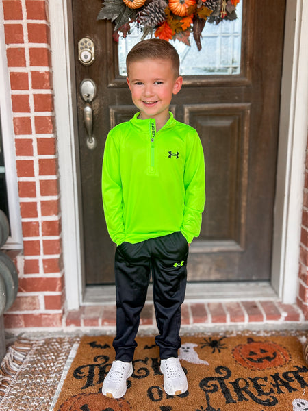 UA Hyper Green 2pc Quarter Zip Set