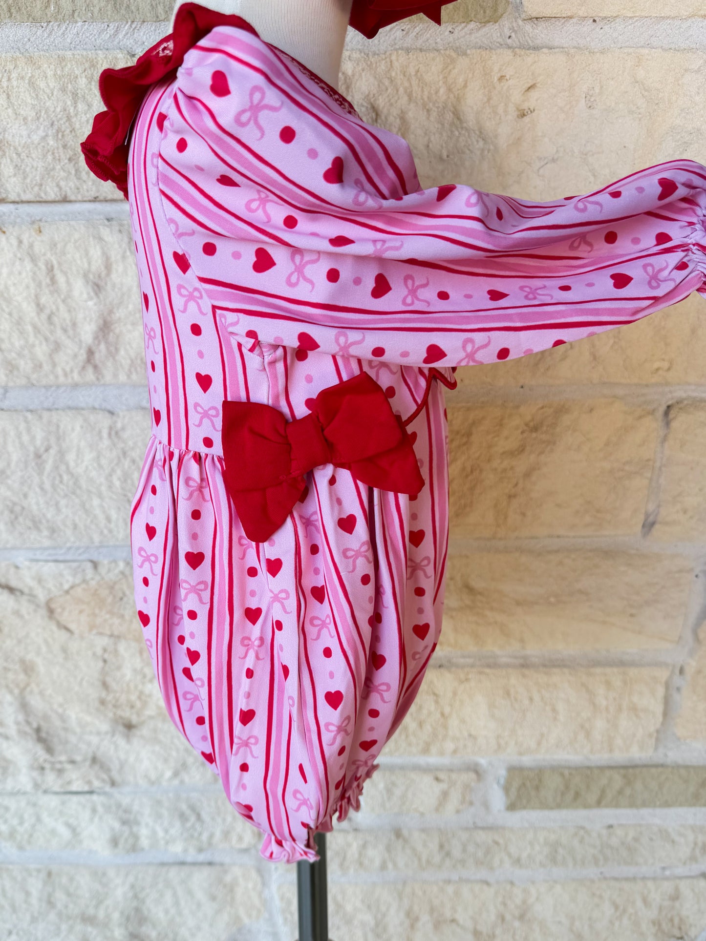 Smocked Flamingo Smocked Hearts Bow Bubble