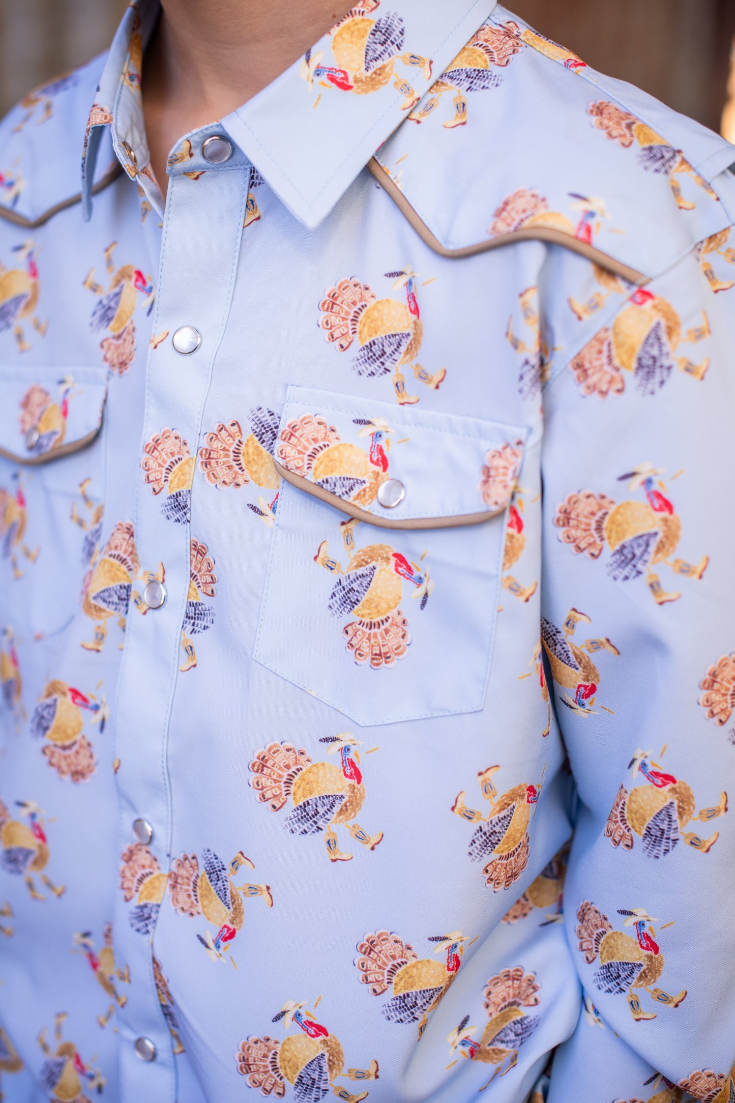 Blue Quail Turkeys LS Pearl Snap Shirt