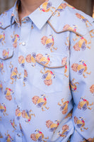 Blue Quail Turkeys LS Pearl Snap Shirt