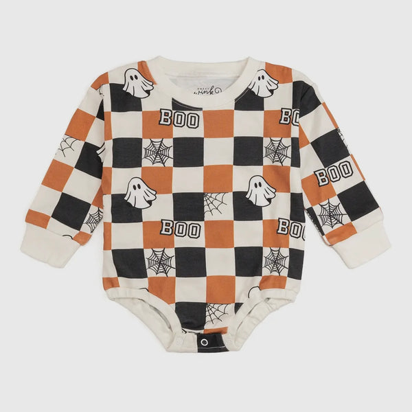 Sweet Wink Boo Checkered LS Bubble