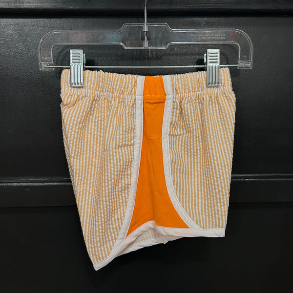 Orange Seersucker Windshort