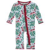 Kickee Pant Mistletoe Ribbons Ruffle Coverall