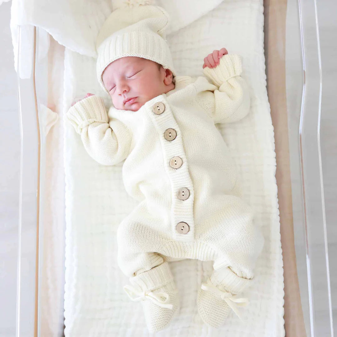 Caden Lane Ivory Knit Sweater Romper