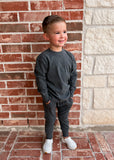 Little Bipsy Ribbed Jogger - Heathered Charcoal