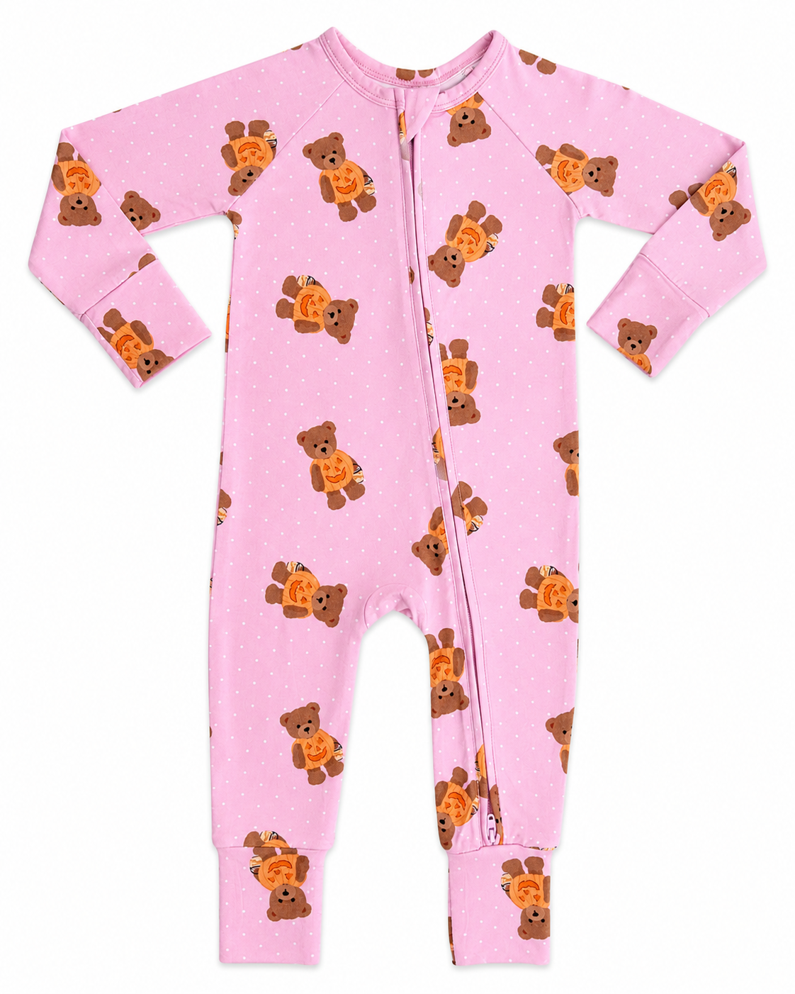 IMJ Polka Dot Little Boo Bear Zipper Romper