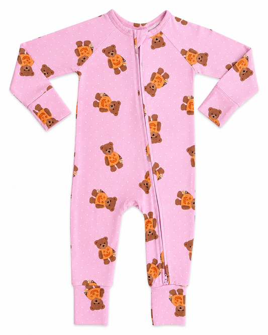 IMJ Polka Dot Little Boo Bear Zipper Romper