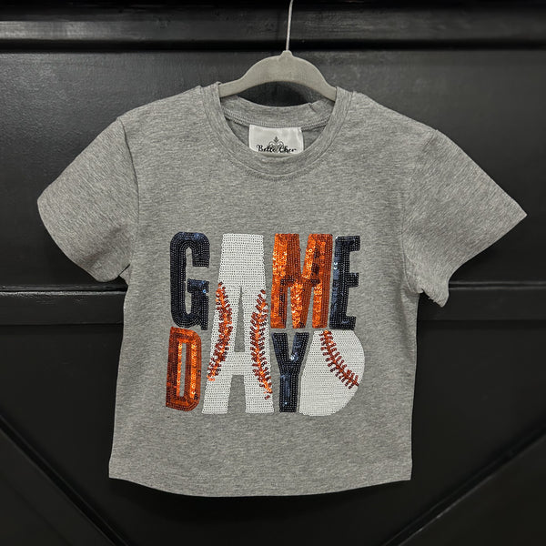 Belle Cher Navy & Orange Gameday Shirt